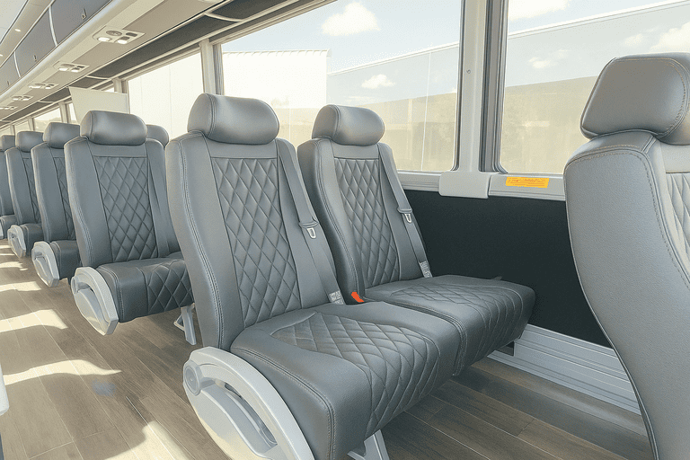 interior of High Point Shuttle Bus Rentals charter bus